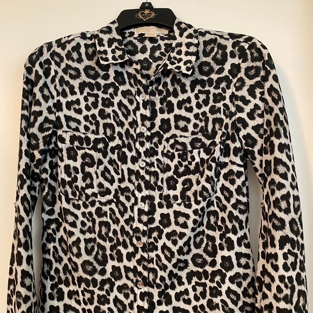 Michael Kors Leopard Print Blouse